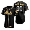Custom New York Mets Black Gold Jersey