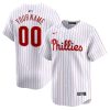 Custom Philadelphia Phillies White Home Limited Jersey - All Stitched