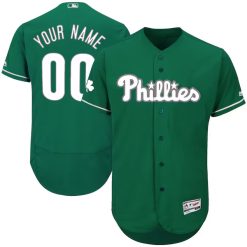 Custom Philadelphia Phillies St Patrick's Day Green Jersey - All Stitched