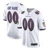 Custom Baltimore Ravens White Away Game Jersey - All Stitched