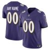 Custom Baltimore Ravens Purple Home Vapor F.U.S.E Limited Jersey - All Stitched