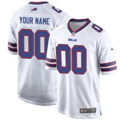 Custom Buffalo Bills White Away Game Jersey - All Stitched