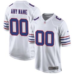 Custom Buffalo Bills White Alternate Game Jersey - All Stitched