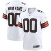 Custom Cleveland Browns White Away Game Jersey - All Stitched