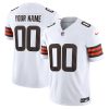 Custom Cleveland Browns White Away Vapor F.U.S.E Limited Jersey - All Stitched