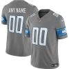 Custom Detroit Lions Grey Alternate Vapor Limited Jersey - All Stitched
