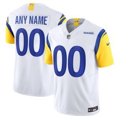 Custom Los Angeles Rams White Away Vapor F.U.S.E Limited Jersey - All Stitched