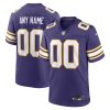 Custom Minnesota Vikings Purple Classic Game Jersey - All Stitched