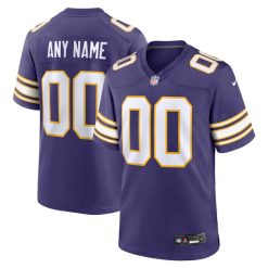 Custom Minnesota Vikings Purple Classic Game Jersey - All Stitched