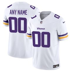 Custom Minnesota Vikings White Away Vapor F.U.S.E Limited Jersey - All Stitched