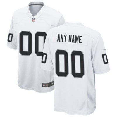 Custom Las Vegas Raiders White Away Game Jersey - All Stitched