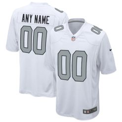 Custom Las Vegas Raiders White Alternate Game Jersey - All Stitched