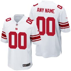 Custom New York Giants White Away Game Jersey - All Stitched