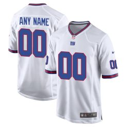 Custom New York Giants White Alternate Game Jersey - All Stitched