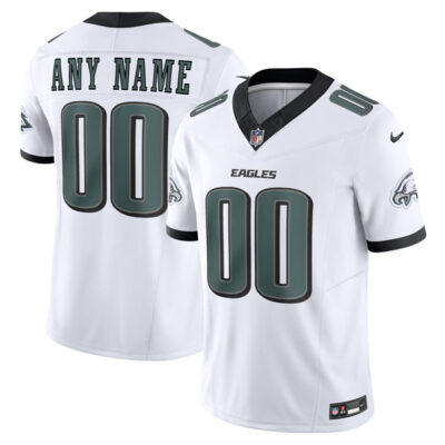 Custom Philadelphia Eagles White Away Vapor F.U.S.E Limited Jersey - All Stitched