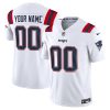 Custom New England Patriots White Away Vapor F.U.S.E Limited Jersey - All Stitched