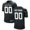 Custom New York Jets Black Alternate Game Jersey - All Stitched