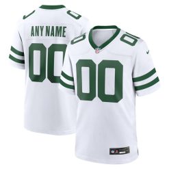 Custom New York Jets Legacy White Away Game Jersey - All Stitched