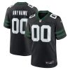 Custom New York Jets Legacy Black Alternate Game Jersey - All Stitched