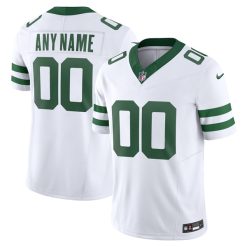 Custom New York Jets Legacy White Away Vapor F.U.S.E Limited Jersey - All Stitched