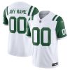 Custom New York Jets White Classic Throwback Vapor F.U.S.E Limited Jersey