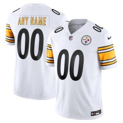 Custom Pittsburgh Steelers White Away Vapor F.U.S.E Limited Jersey - All Stitched