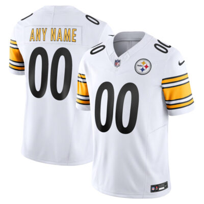 Custom Pittsburgh Steelers White Away Vapor F.U.S.E Limited Jersey - All Stitched