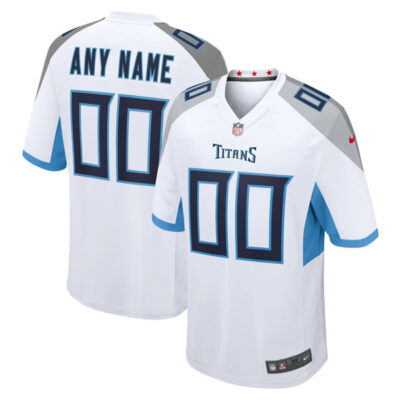Custom Tennessee Titans White Away Game Jersey - All Stitched