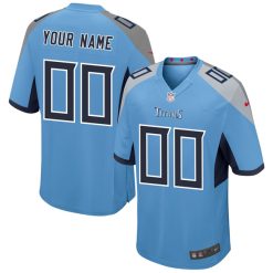 Custom Tennessee Titans Blue Alternate Game Jersey - All Stitched
