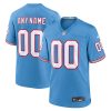 Custom Tennessee Titans Oilers Throwback Light Blue Game Jersey - All Stitched