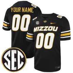 Custom Missouri Tigers Football Black Jersey - All Stitched