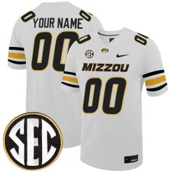 Custom Missouri Tigers Football White Jersey - All Stitched