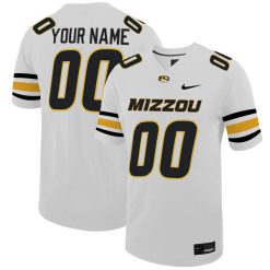 Custom Missouri Tigers Football White Jersey - All Stitched