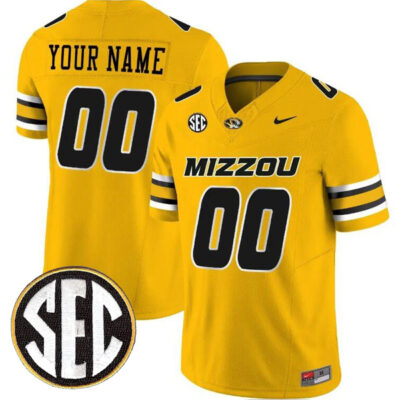 Custom Missouri Tigers Football Gold Vapor F.U.S.E Limited Jersey - All Stitched