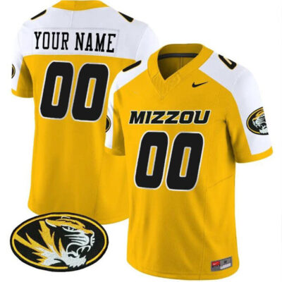 Custom Missouri Tigers Football Alternate Gold Vapor Limited Jersey - All Stitched