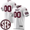 Custom Mississippi State Bulldogs Football White Premier Strategy Jersey - All Stitched