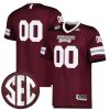 Custom Mississippi State Bulldogs Football Maroon Premier Jersey - All Stitched