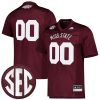 Custom Mississippi State Bulldogs Football Maroon Dowsing X Bell 50th Anniversary Jersey - All Stitched