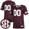 Custom Mississippi State Bulldogs Football Maroon Premier Strategy Jersey - All Stitched