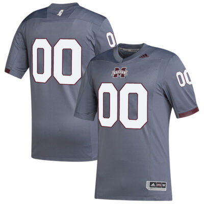 Custom Mississippi State Bulldogs Football Grey Premier Strategy Jersey - All Stitched