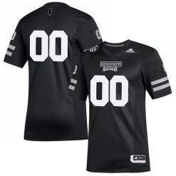Custom Mississippi State Bulldogs Football Black Premier Strategy Jersey - All Stitched