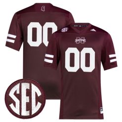 Custom Mississippi State Bulldogs Football Maroon Premier Jersey - All Stitched