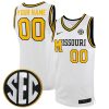 Custom Missouri Tigers Basketball White Alternate Jersey - All Stitched