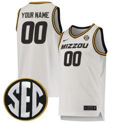 Custom Missouri Tigers Basketball White Jersey - All Stitched
