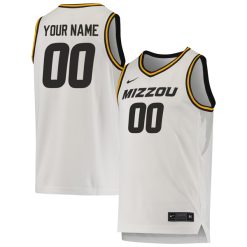 Custom Missouri Tigers College Basketball White Jersey - All Stitched