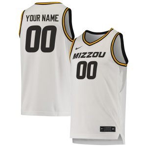 Custom Missouri Tigers College Basketball White Jersey - All Stitched