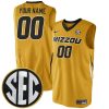 Custom Missouri Tigers Basketball Gold Jersey - All Stitched
