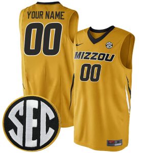 Custom Missouri Tigers Basketball Gold Jersey - All Stitched