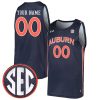Custom Auburn Tigers Basketball Navy Alternate Jersey - All Stitched