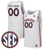 Custom Auburn Tigers Basketball White Alternate Jersey - All Stitched